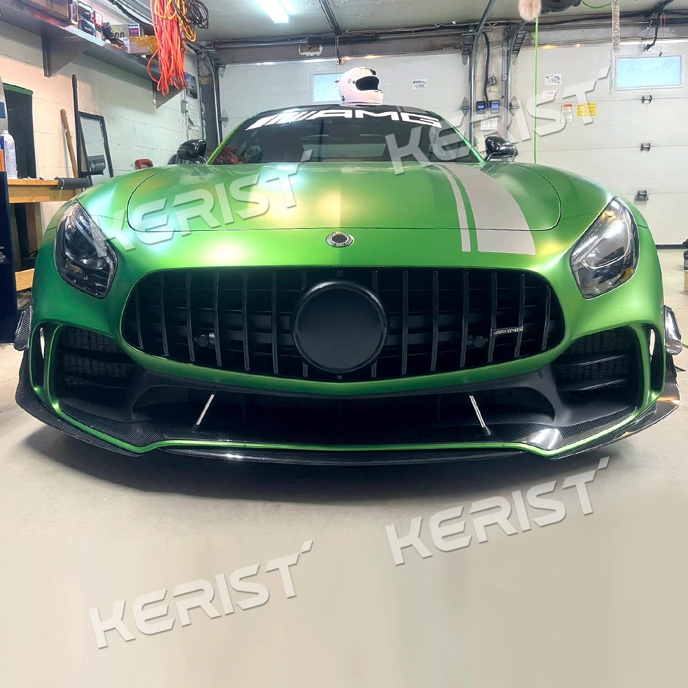 Carbon Fiber Front Trunk Spoiler  Splitters Lip For Mercedes-Benz AMG GTR Coupe Spyder 2019 2020 2021