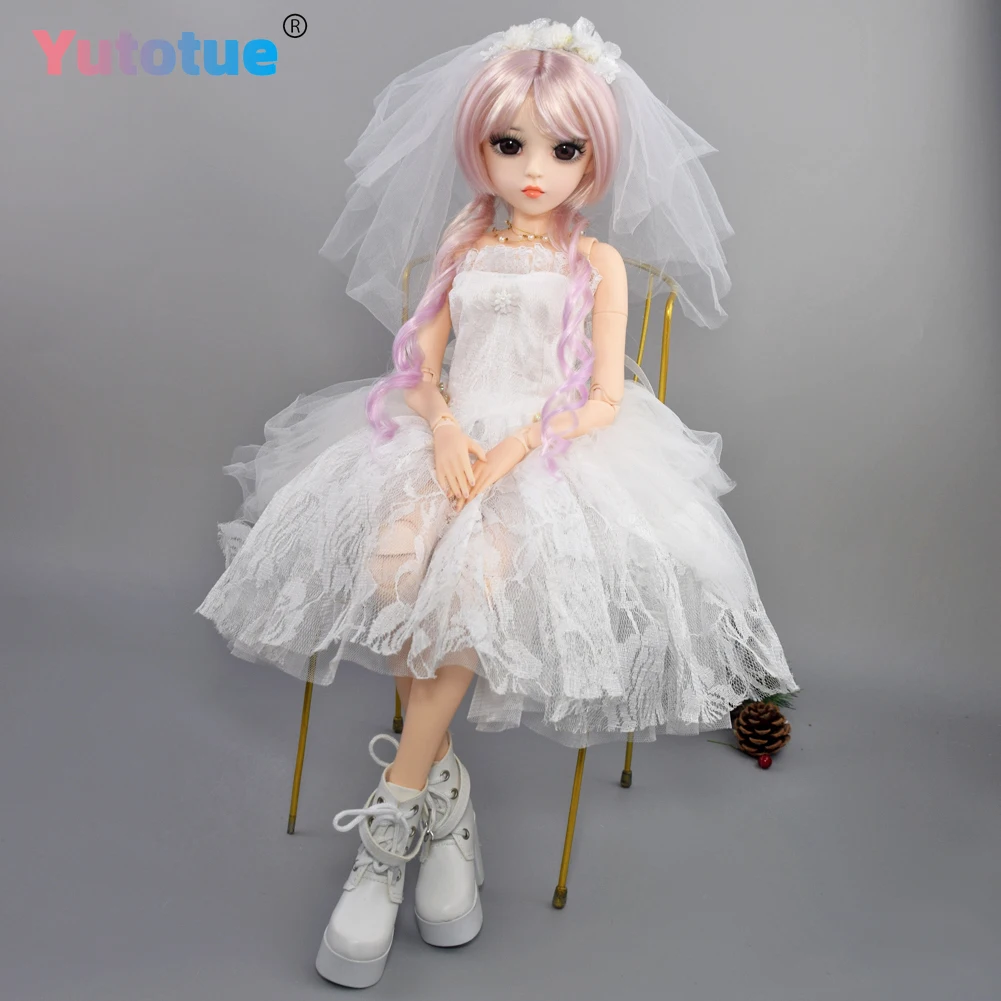 YUTOTUE 1/3 BJD Pop Speelgoed Meisjes Gift 24 inch Vrouwelijke Pop met Kleding Schoenen Gradiënt Pruiken Volledige Set