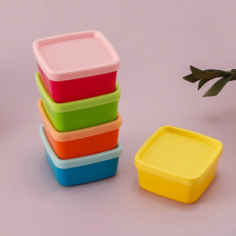 5 Pcs Rainbow Colour Mini Kitchen Spice Storage Box Jam Box Candy Nut Snack Storage Box Desktop Storage Portable Food Container