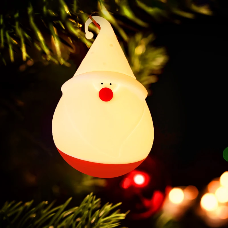 Natal boneco de neve luz noturna carregamento usb multi-cor silicone lâmpada atmosfera festiva decoração do quarto lâmpada presente de natal