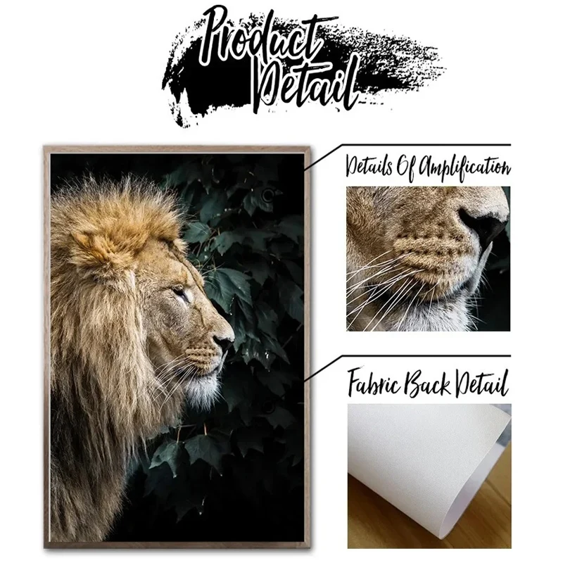 Japanese Forest Wildlife Fierce Tiger Retro Illustration Posters Prints Canvas Painting Wall Art Picture Living Room Home Dec view 5
