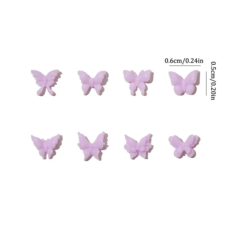 50 Uds. De diamantes de imitación de cristal brillante de resina para uñas, formas de mariposa, diseños de decoración de uñas, dijes, joyería para decoración de uñas de lujo, accesorios 3D