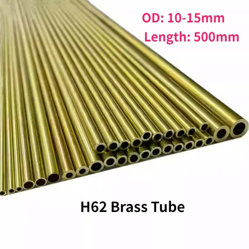 

1Pc Length 500mm H62 Brass Tube Capillary Tube OD 10/10.5/11/12/12.5/13/14/15mm Hollow Thin Wall Tube Wall Thickness 0.2-3mm