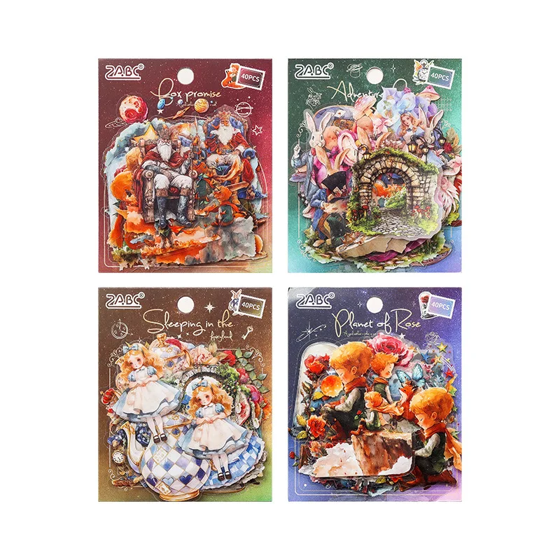 40 ピース/ロットメモパッド素材紙ファンタスティックジャーニージャンクジャーナルスクラップブッキング紙装飾文具