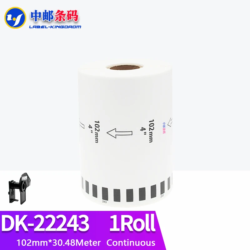 1 Roll Brother Compatible DK-22243 Label 102mm*30.48M Continuous for QL-1050/1060N Thermal Printer DK-2243