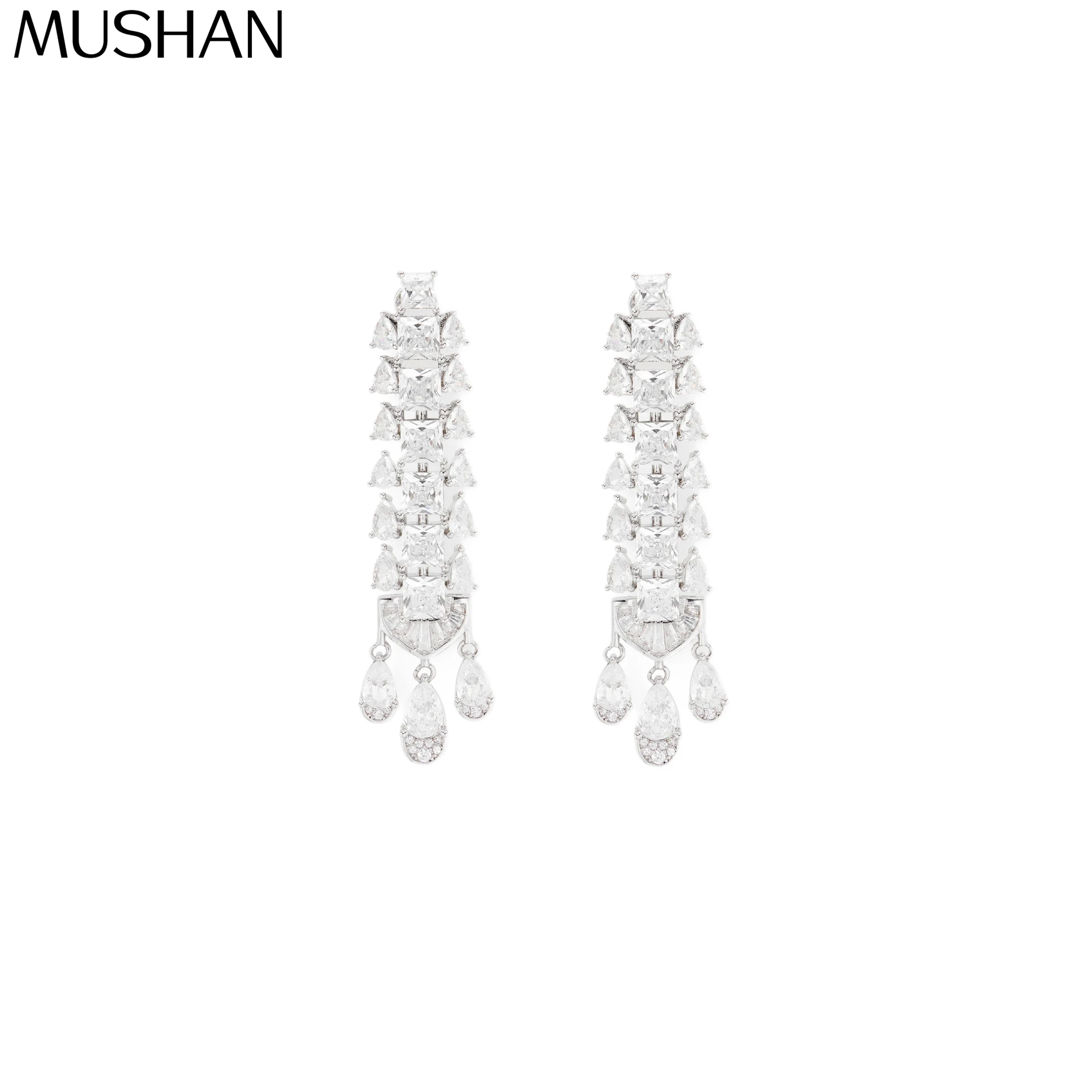 MS Luxury Jewelry Fashion Emerald Zircon Earrings With 925 Silver Long Tassel Light Luxury Sensual Earrings For Women