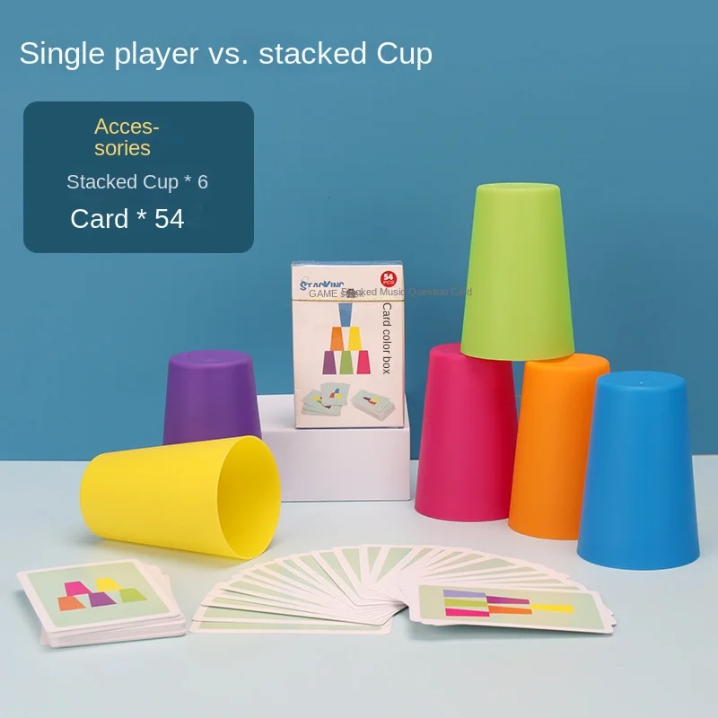 Kids Speed Training Toys Stack Cup Battle Table Game Indoor Family Party Game Toys Color Cognition Logic Training Classic Game