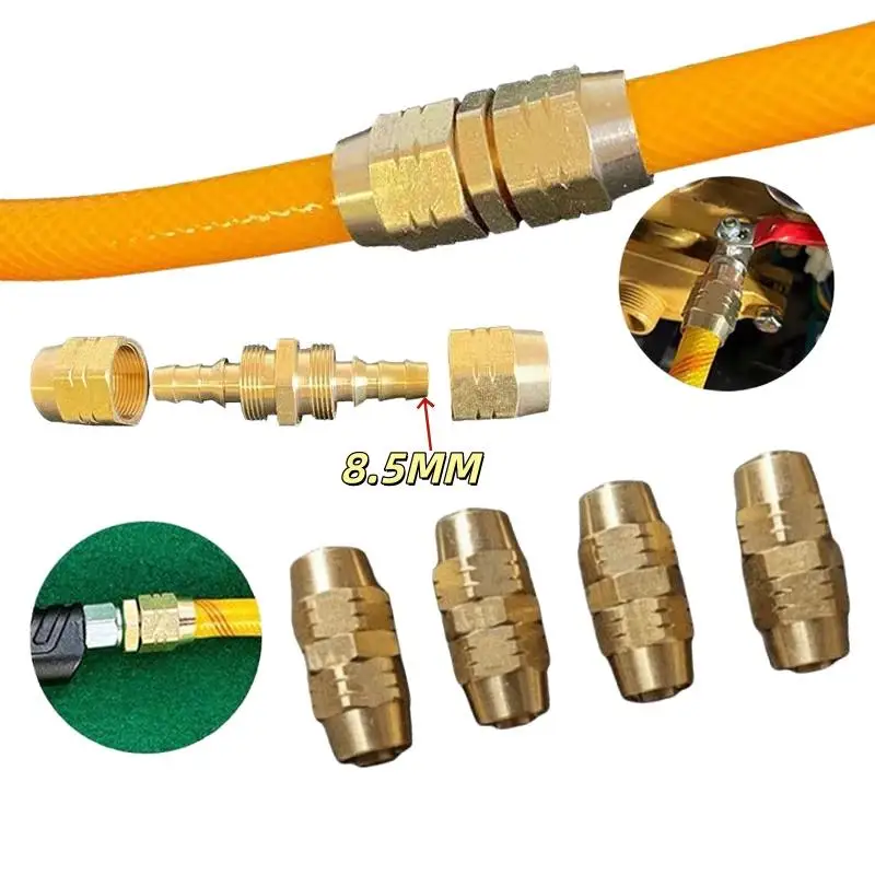 Brass Water Hose Connector No Pressure Design 2/1PCS Rust Proof Fitting for Outdoor Garden Irrigation Window Cleaning