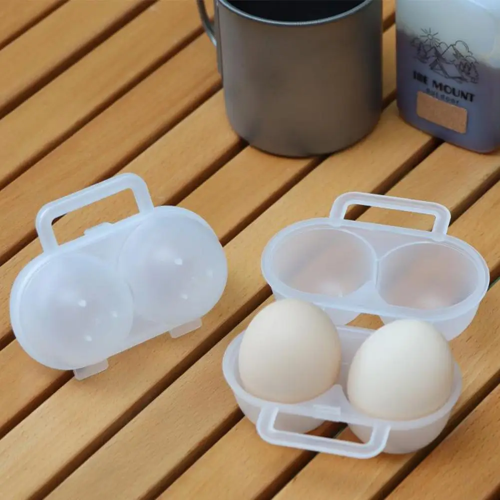 1/2/3 stücke 2 Grids Picknick Container Halter Tragbare Ei Tablett Organizer Fall Ei Lagerung Box Für outdoor Camping Picknick