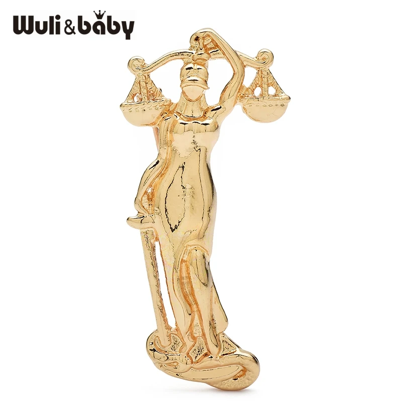Wuli&baby Metal Libra Brooches For Women Unisex 2-color Alloy Zodiac Party Office Brooch Pins Gifts