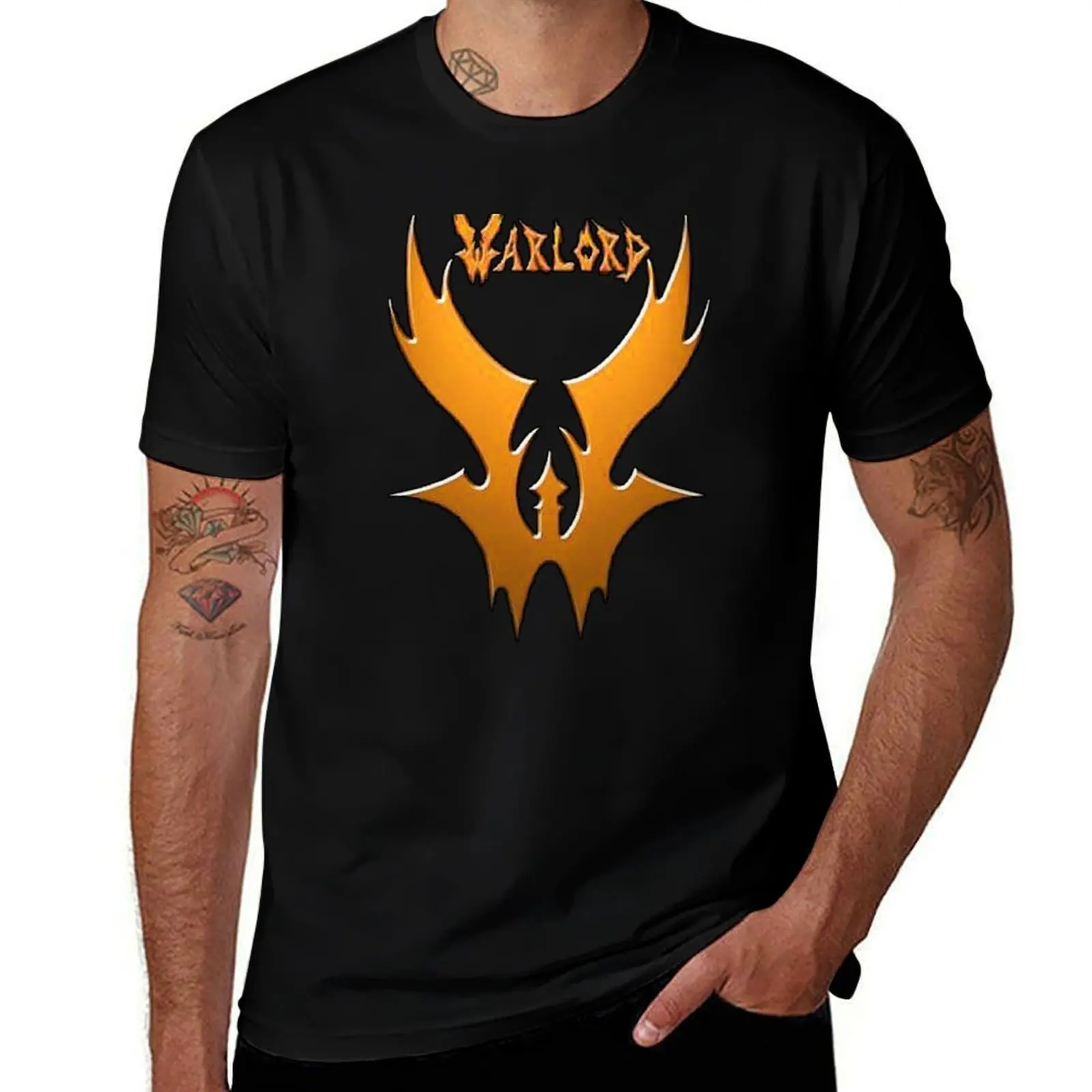 best art logo yellow of warlord T-Shirt Basic Simple Design Short Sleeve Shirt T-Shirt
