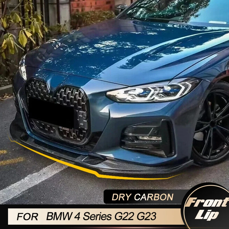 

Car Front Bumper Lip Spoiler For BMW 4 Series G22 G23 G26 440i Gran Coupe M Sport 2021 2022 Front Lip Splitters Apron Dry Carbon