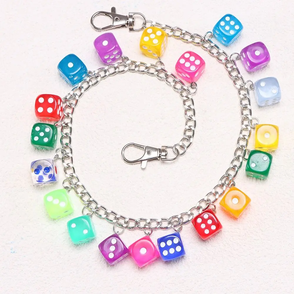 Cool Jeans Chain Colorful Dice Waist Chain Zinc Alloy Beads Double-layer Metal Pants Chain Gothic Korean Punk Belt Chain Steet view 4