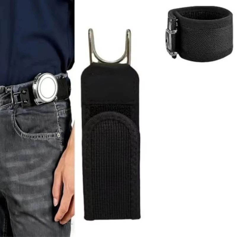 Buckleless Elastic Belt Hook Adjustable Metal Hook Men Women Unisex Buckle-Free Invisible Waist Belt Closure Outdoor Work EDC