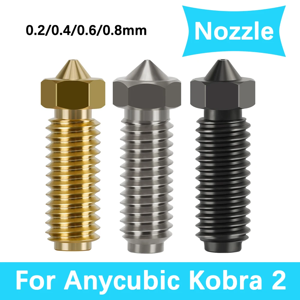 Nozzles for Anycubic Kobra 2 Hotend Brass Copper Hardened Steel Nozzle for Anycubic Kobra 2 Plus/Kobra 2 Pro/Kobra 2 Neo
