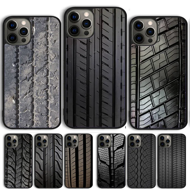 Car Tire Tyre Tread Phone Case Cover For iPhone 15 16 14 13 12 Pro Max mini 11 Pro Max XS X XR Plus Coque Shell