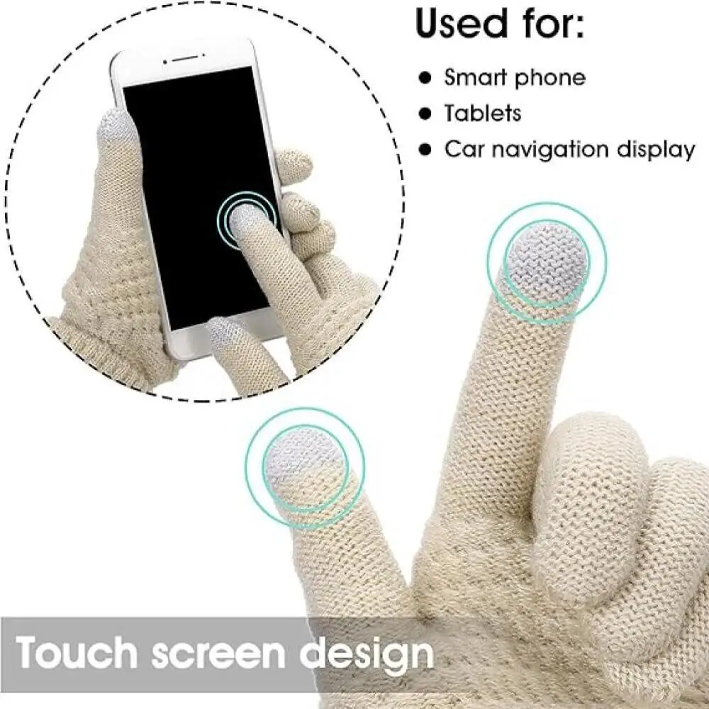 1 زوج الدراجات قفازات شاشة اللمس الإناث الشتاء لطيف طالب الدراجات الدافئة والباردة النسخة الكورية قفازات قطنية الشتاء سميكة