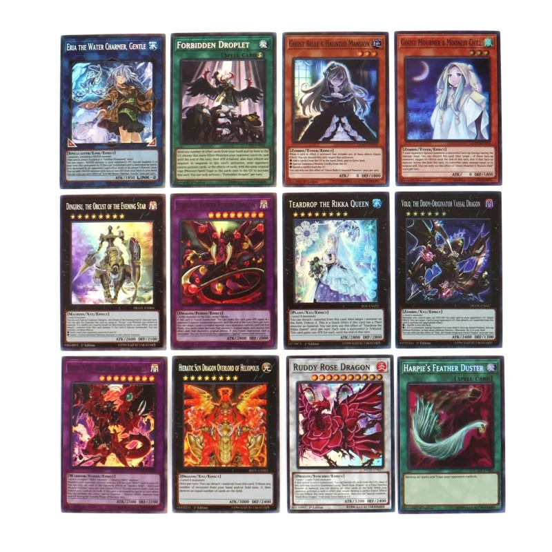 New 100Pcs No Repeat Holographic Yugioh Card in English YU GI OH Master Duel Competitive Deck Trading Card Game Shiny Collection