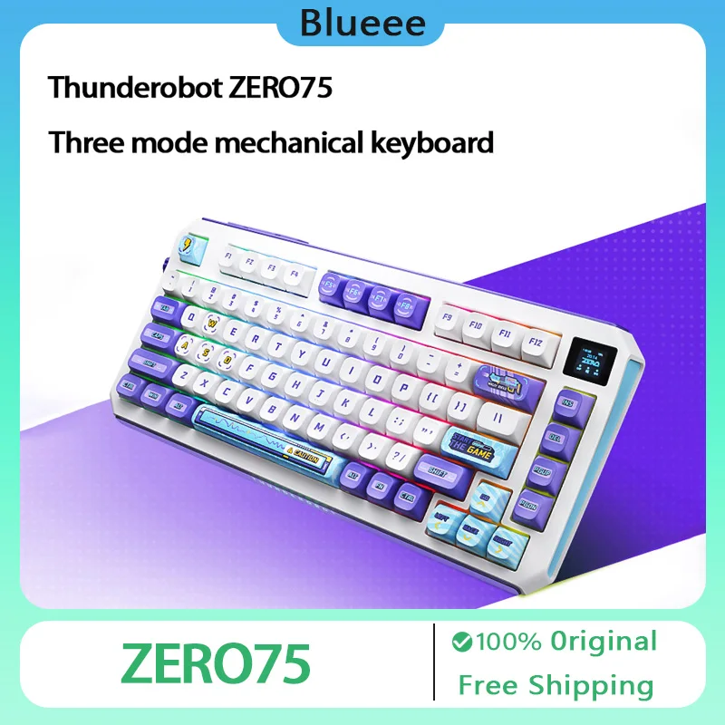 Thunderobot ZERO75 Mechanical Keyboard Tri-mode Bluetooth Wireless Smart Screen RGB Hot Swap Gasket Customized Gaming Keyboard