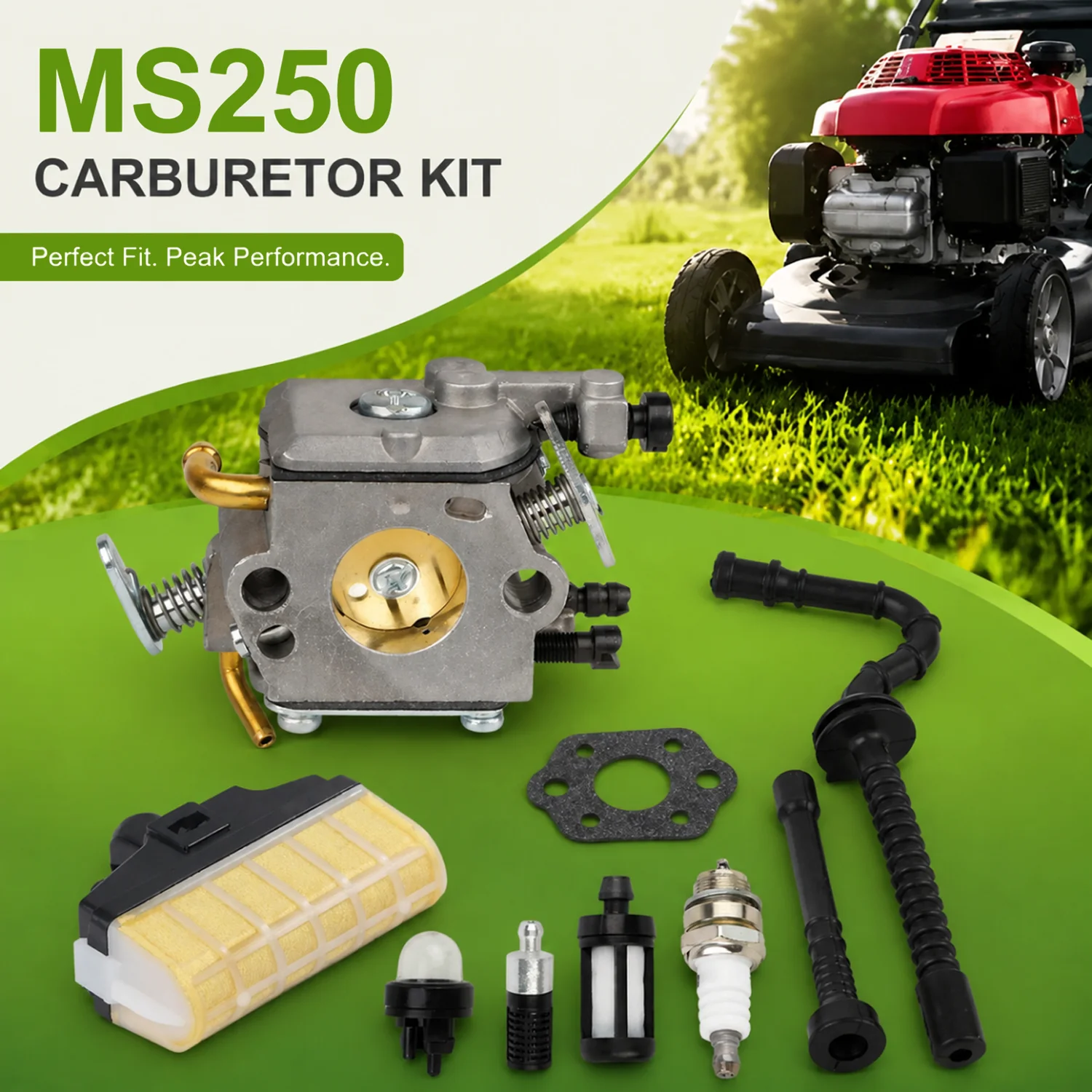Zama C1Q-S92 1123-120-0620 Carburetor Replacement Kit For Stihl MS250 MS250C Gas Chainsaw OEM Parts Carburador Set