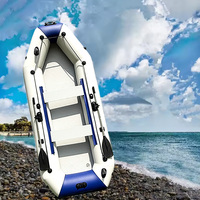 Inflatable PVC Boat Rowing Kayak, 3.3m, 5 Person, Fishing Canoe Dinghy with Accessories for Outdoor Water Sports