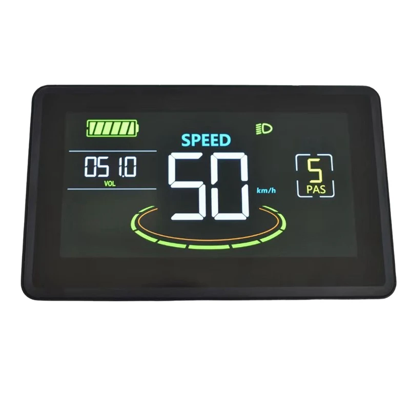 Medidor de pantalla LCD H6C para bicicleta eléctrica, Panel LCD a Color con USB UART para bicicleta eléctrica (5 pines), 24V-60V