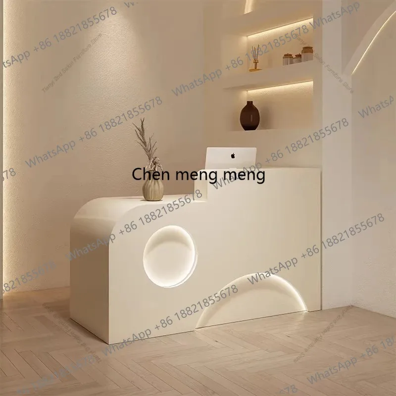 

Nordic Cream Style Cashier Counter Nordic Creative Hair Salon Beauty Salon Bar Counter Designer Office Furniture comptoir