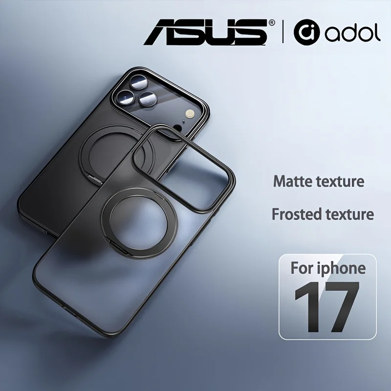 ASUS Magnetyczny 360 °   Obrotowe etui na telefon z uchwytem do iPhone 17 18 Pro Max, 18 Pro, z pierścieniem, matowe, przezroczyste etui Funda