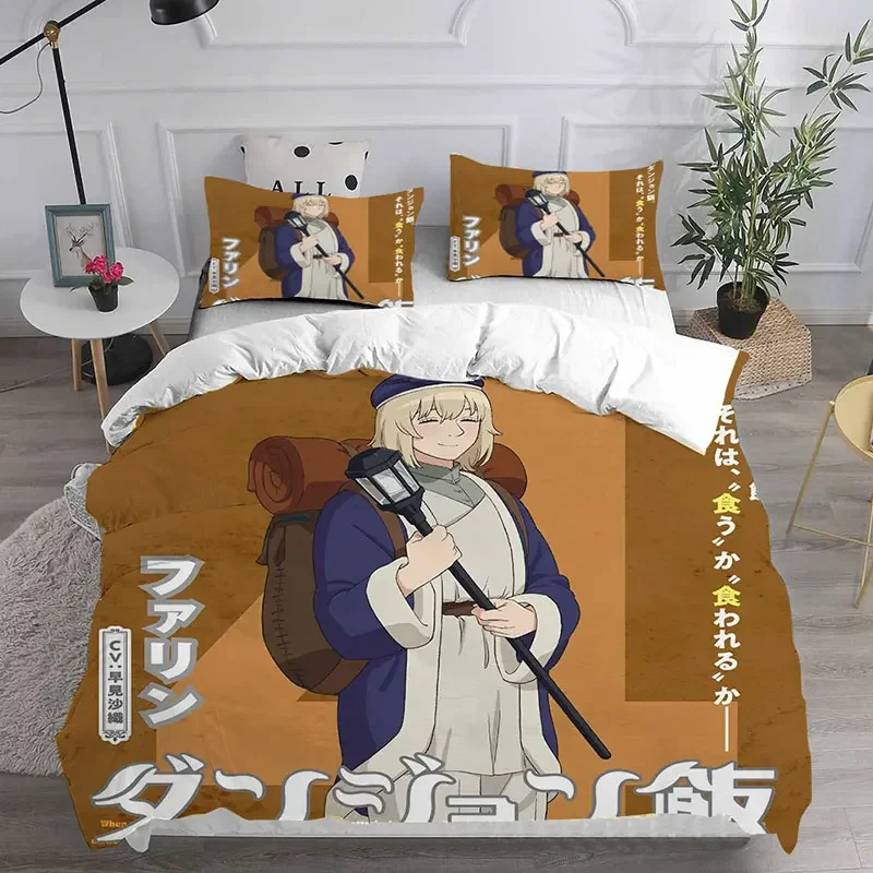 

Fashion 3d Printed Anime Delicious in Dungeon Bedding Set Boys Girls Twin Queen King Size Duvet Cover Pillowcase Bed boys Adults