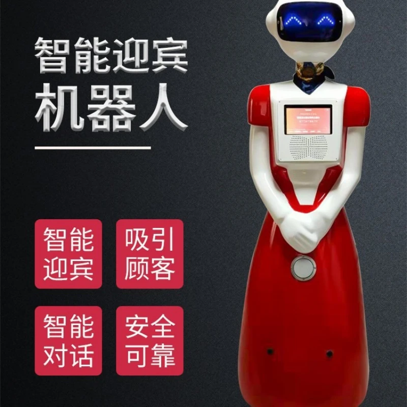 

meal to the hotel beautiful woman intelligent welcome delivery food delivery food delivery robot waiter trackless navigation