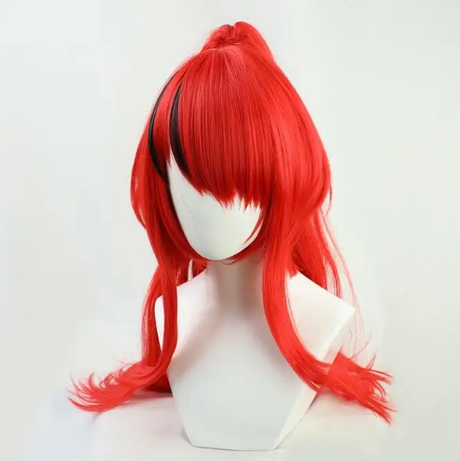 Lain Paterson Cosplay Wig Virtual Youtuber LIVE NIJISANJI Red Long Curly Ponytail Synthetic Hair Idol Girls Headwear