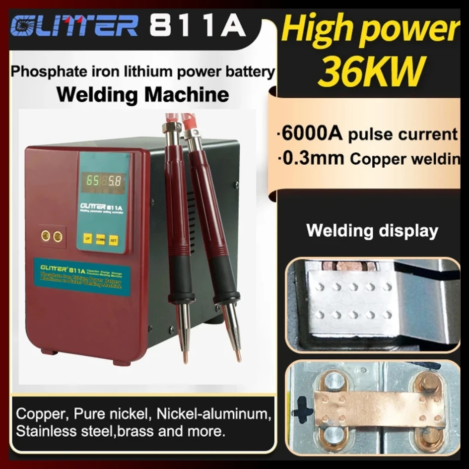 

Glitter 811A 36KW prismatic battery spot welder copper nickel aluminum battery welding machine 3.2V 280AH battery welder