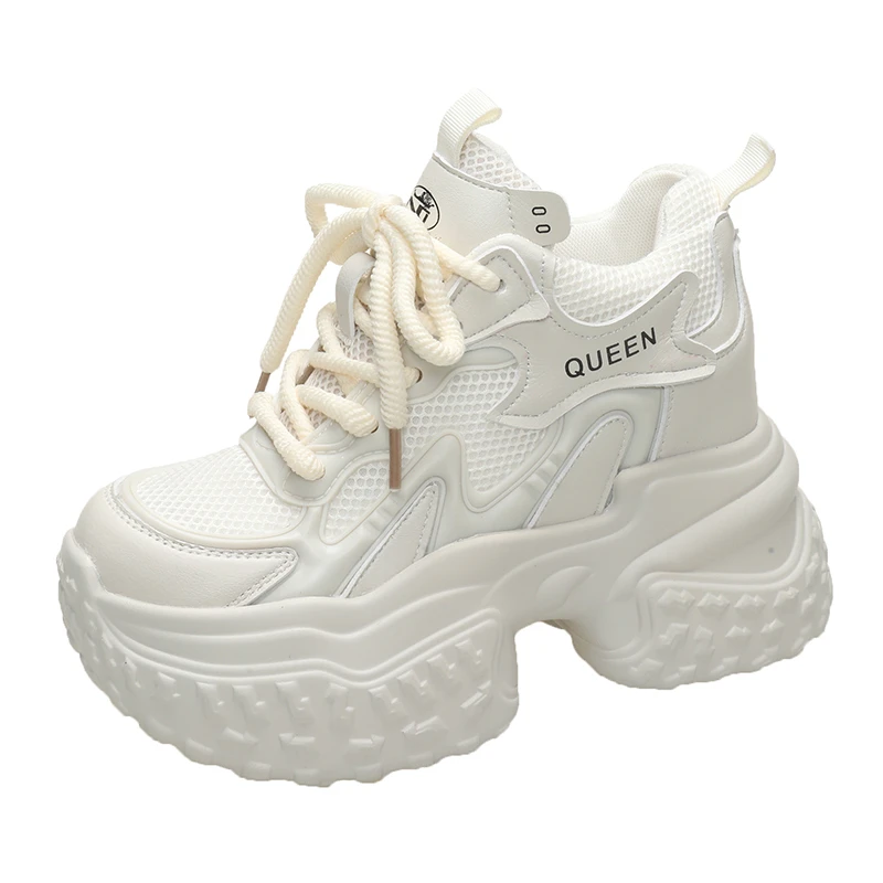 

Летние дышащие сетчатые кроссовки, спортивная обувь на толстой подошве, новинка 2025, женская повседневная обувь на танкетке, кроссовки на высокой платформе