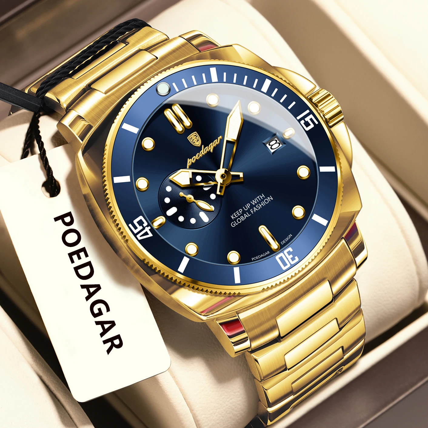 Men's Trendy Waterproof Quartz Watch with Luminous Features