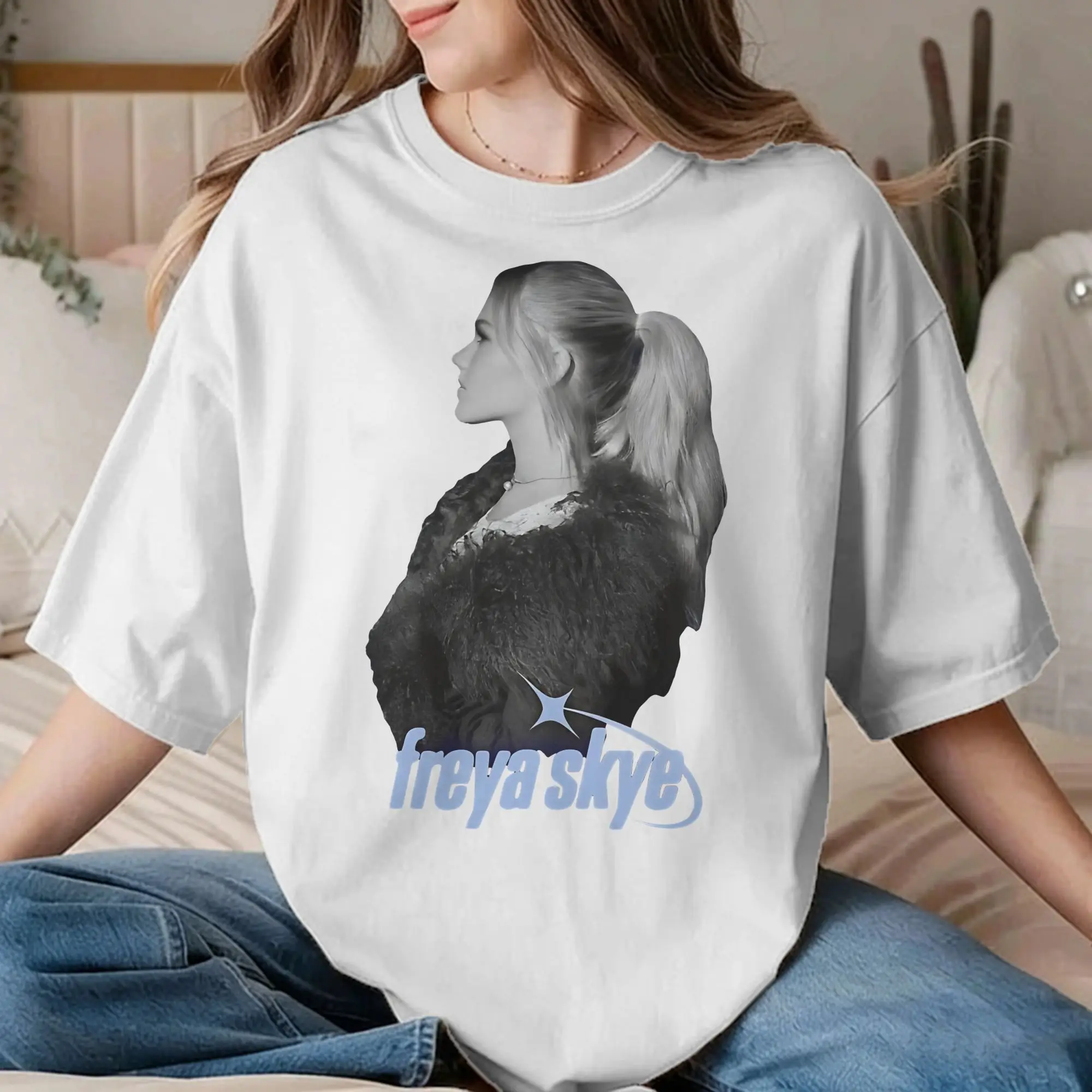 Vintage Freya Skye   T-Shirts for Men Women Pure Cotton T Shirts Stars Align Tour 2026  Short Sleeve Tees Graphic Clothing