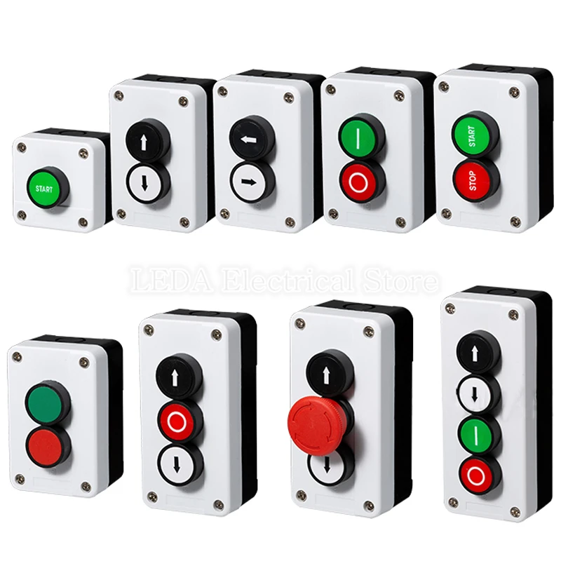 Arrow Symbol Indicates Start Stop Self Sealing Momentary Waterproof Button Switch Emergency Stop Industrial Handhold Control Box