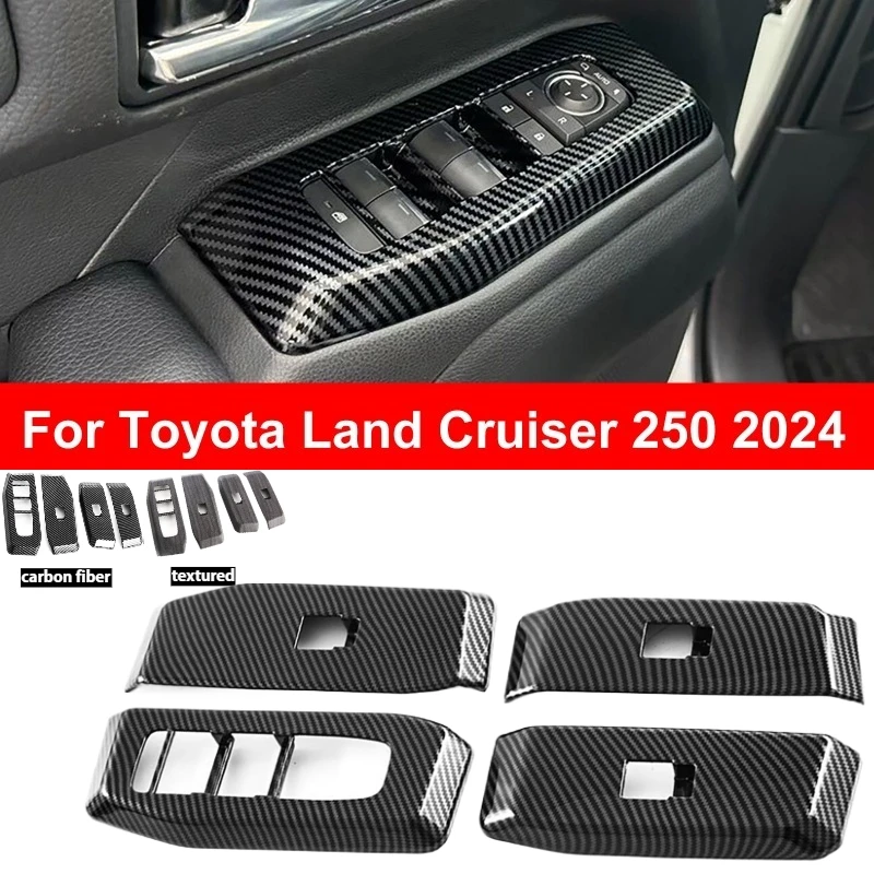 

Панель управления окном двери автомобиля, рамка, накладка, внутренний подлокотник, декоративная защитная наклейка для Toyota Land Cruiser 250 2024