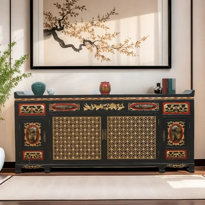 Antique Solid Wood Ming Qing Style Xuan Counter Side Storage Cabinet Warped Head Chinese Retro Strip Case Supply Table