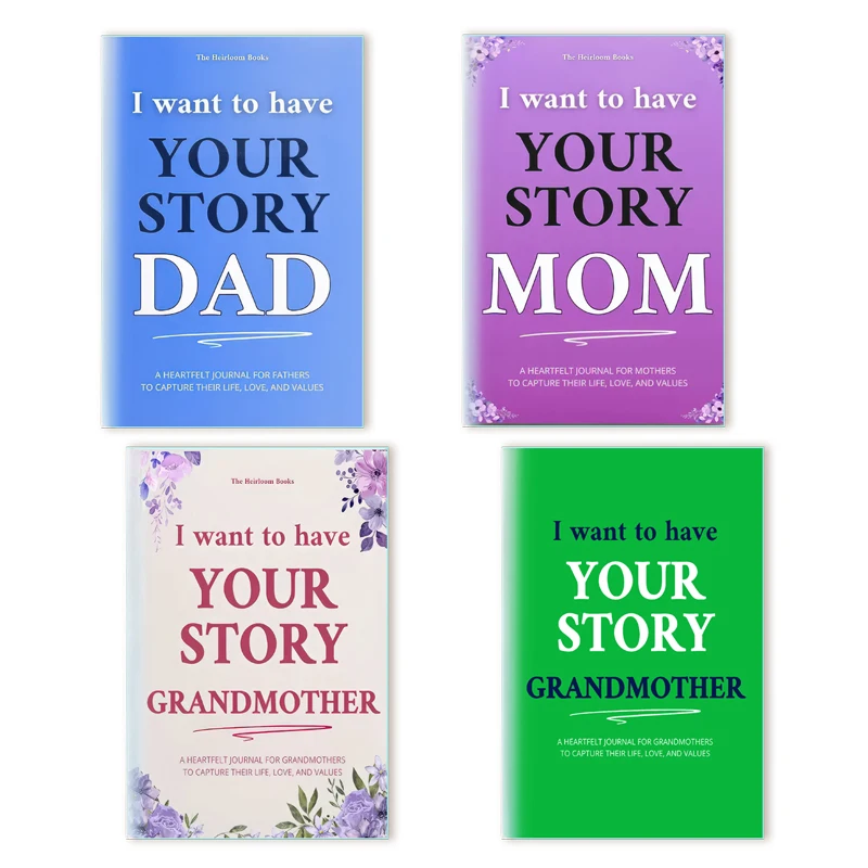 4 قطعة/الوحدة دفاتر الملاحظات |   الجد الجدة أمي أبي |   التقاط قصص حياة الآباء |   مجلة الذاكرة جيل تاريخ الأسرة