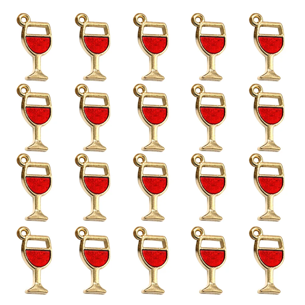 

20Pcs Alloy Red Wine Goblet Pendants Charms Diy Jewelry Making Accessories For Necklace Earrings