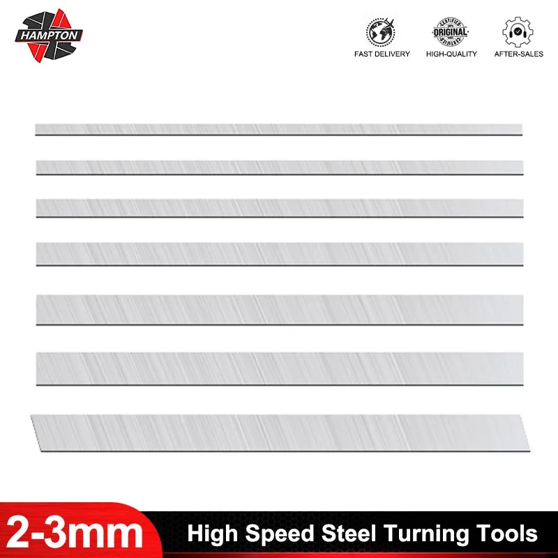 

HAMPTON 2-3mm High Speed Steel Turning Tools CNC Lathe Turning Tool Bar White Steel Lathe Machining Tools