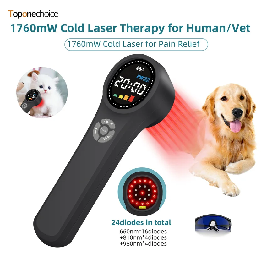 

16x660nm+4x810nm+4x980nm Near Infrared Light Physiotherapy Cold Laser Therapy Device for Arthritis Pain Sciatica Sports Injuries