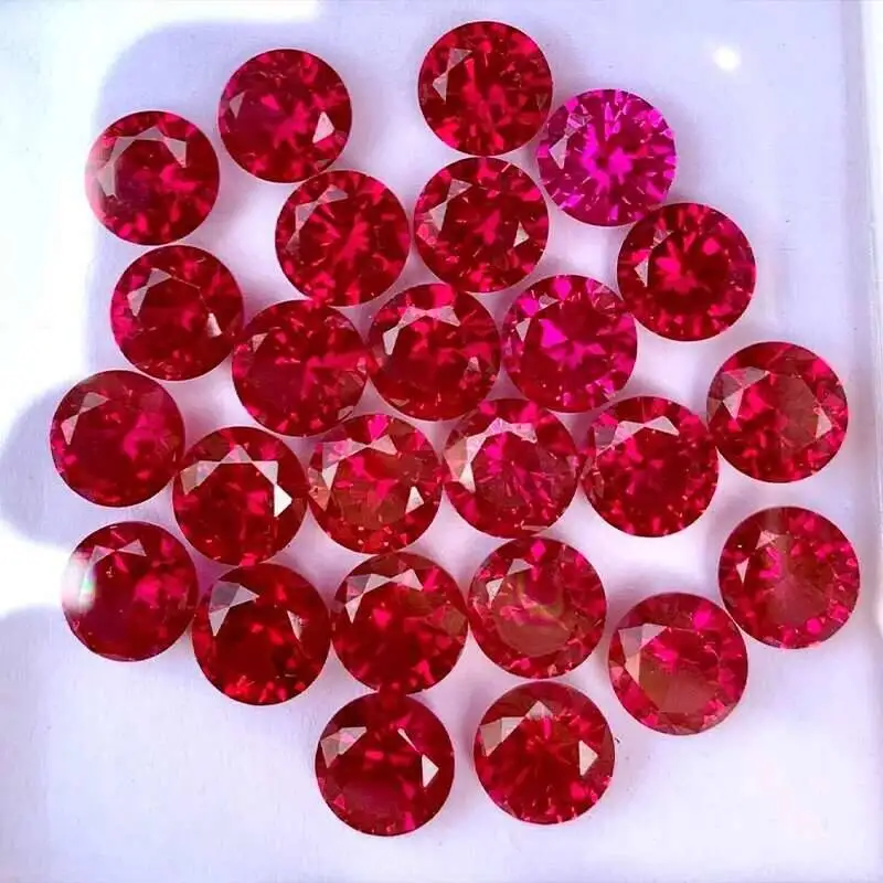 جولة 3-11 مللي متر العقيق الأحمر مويسانيتي السائبة بالجملة أحجار كريمة مفكوكة مع شهادة أحجار عالية الجودة DIY بها بنفسك صنع المجوهرات