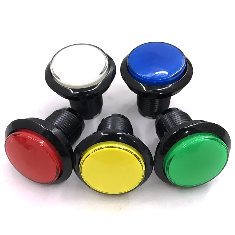 1pcs 45mm illuminate push button with LED and microswitch middle size for game machine  colors for option