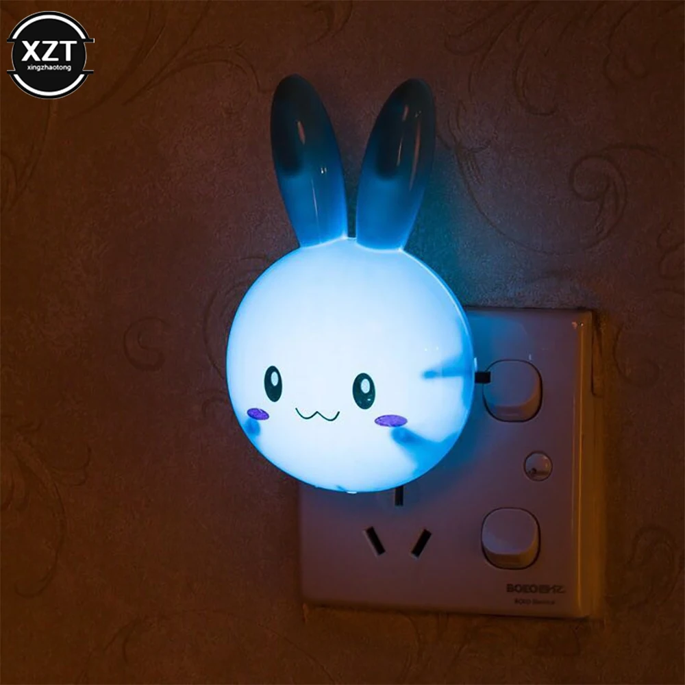 Lámpara LED de noche de dibujos animados para niños y bebés, luz de pared con interruptor de encendido/apagado, enchufe AC110-220V EE. UU., regalo para niños, 3 colores