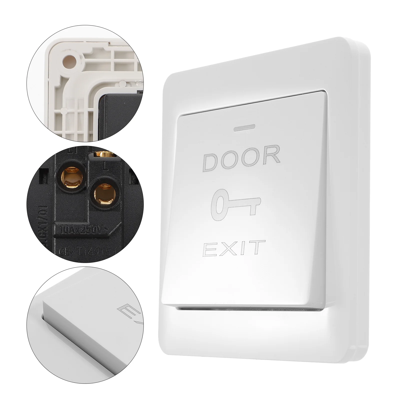 2 pçs material abs botão de saída placa parede capa para sistemas controle acesso porta confiável empurrar para sair interruptor painel calor desaparecer