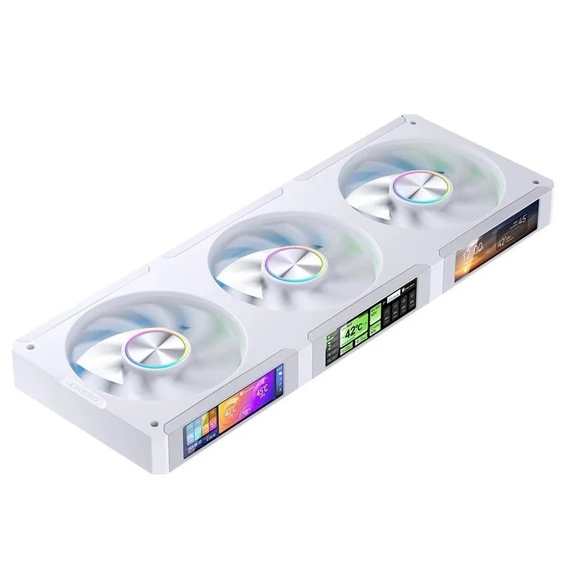 Jonsbo ZC-360 120mm 3 em 1 caso ventilador de refrigeração 3*3.38-Polegada tela contínua argb conectado bloco de construção ventilador duplo rolamento de esferas