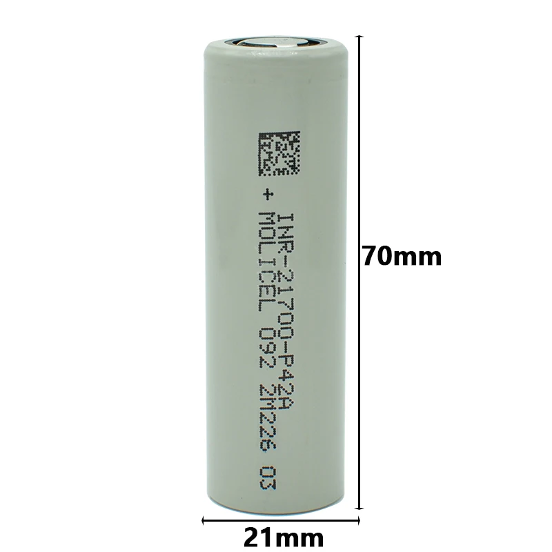 1 pc INR21700P42A 21700 Lithium Battery 4200mAh Lithium-ion Battery for Unmanned Devices Camera Flashlight 10C Discharge Rate