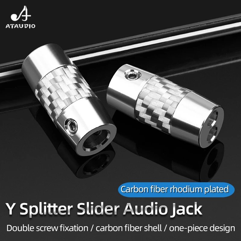 4pcs Carbon Fiber Y Splitter Audio Jack Wire Adapter 6.0mm to 3.5mm Hole Speaker Audio Wire Plug for Upgrade Headphone Cable