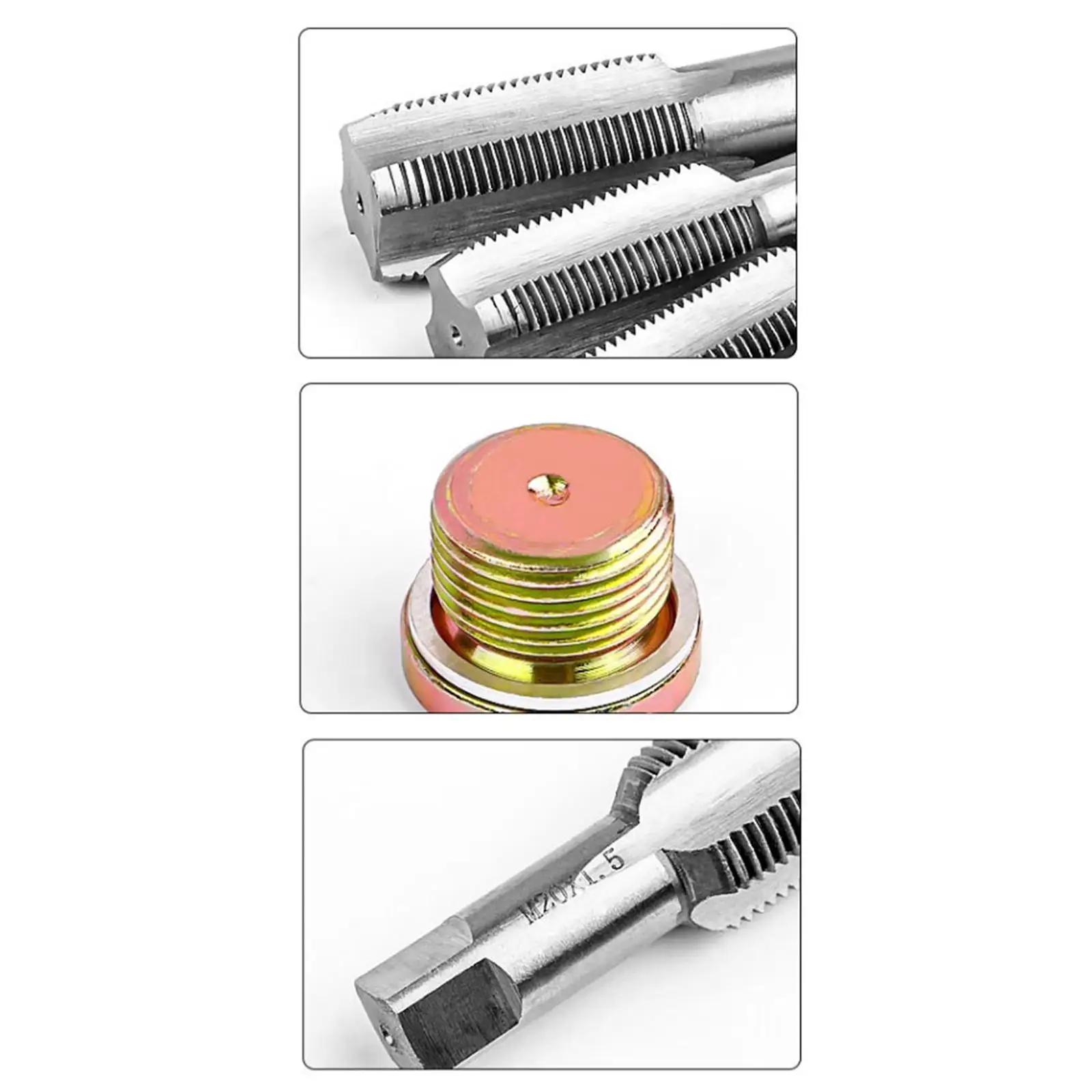 Oil Pan Thread Repair Kit Rethreading Tools Reusable Easy to Install Replacement Heavy Duty Oil Drain Plug Repair Kit M13-m22